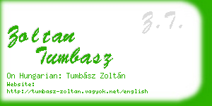 zoltan tumbasz business card